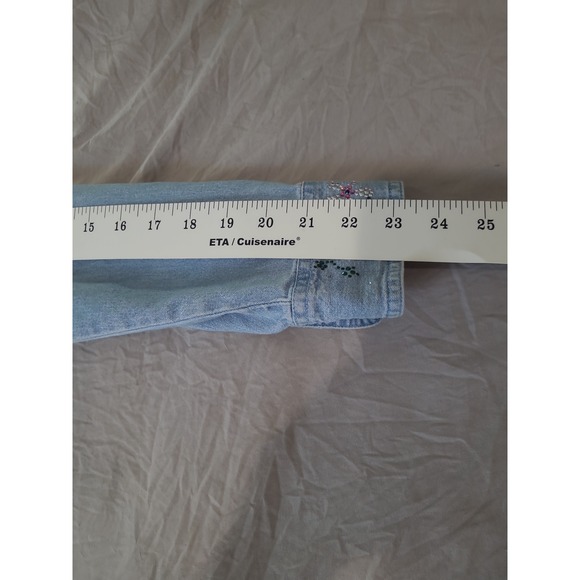 Vtg. Christine Alexander Lady SZ L denim shirt hummingbird embellished coastal - Picture 10 of 12